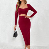 Women Dress Sexy Cutout Slit Sheath Skirt