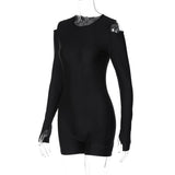 Women Jumpsuit Spring Slim-Fitting Back Long-Sleeve Zipper Jumpsuit