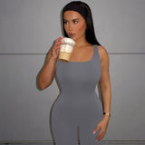 Women Jumpsuit Summer Sexy Backless Slim Fit Sleeveless Jumpsuit