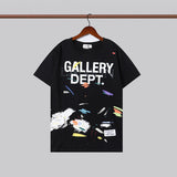 Gallery Dept T Shitrs Summer Vintage Splash-Ink Letter T-shirt Short Sleeve Men