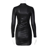 Women Dresses Winter Slim Fit round Neck Long Sleeves Dress