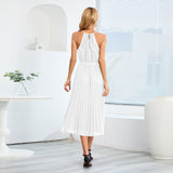 Women Date Dress Sexy Slim-Fit Pleated Dress Summer Dress