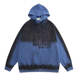 Men Hoodie Autumn and Winter Spider Print Gradient Hooded Sweater