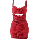 Women Dresses Hollow Dress Sexy Slim-Fit Suspender Skirt