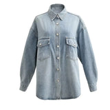 Women Jacket Loose Casual Denim Shirt Jacket