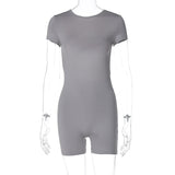 Women Jumpsuit Winter Sexy Backless Slim Fit Short-Sleeved Jumpsuit