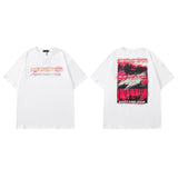 Men T Shirt Floral Print Crew Neck Couple T-shirt