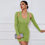 Women Dress Sexy off-the-Shoulder Bag Hip Dress