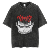 Men Streetwear Vintage Black Tshirt Harajuku Japanese Anime