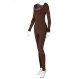 Women Jumpsuit Spring and Autumn Long Sleeve Slim Fit Hip Raise Jumpsuit