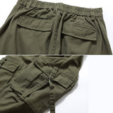 Men Sweatpants Casual Pants Men's Pleated Knee Solid Color Loose Trousers