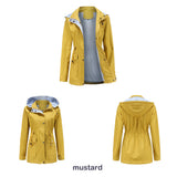 Women Trench Coat Autumn and Winter Detachable Hat Windbreaker Raincoat