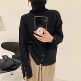 Women Knitted Pullover Sweater Women's Autumn and Winter Loose Turtleneck