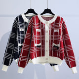 Women Knitwear Loose Knitted Cardigan Autumn and Winter Bow Sweater Coat
