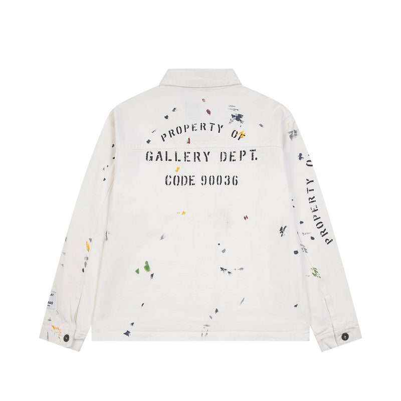 Gallery Dept Jacket Hand Painted Ink Splashing Multi Pocket Tooling Jacket Lapel Jacket