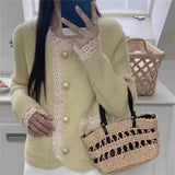 Women Knitted Cardigan Spring Lace Trim Knitted Cardigan Outerwear Top