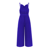 Women Date Dress Summer Sexy Slim-Fit Suspender Wide-Leg Jumpsuit Trousers
