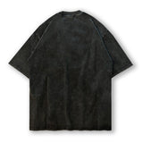 Men T Shirt Hip Hop Rapper Worn Looking Washed-out Short Sleeve T-shirt Men Oversize