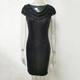 Women's Evening Gown Sexy Casual Vintage Ruffled Sheath Sequins Dress