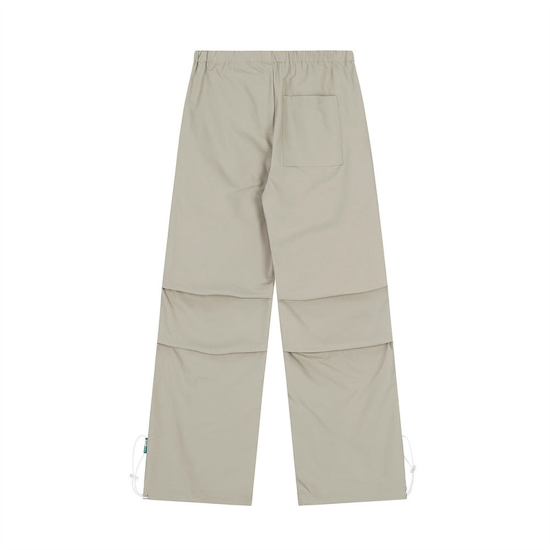 Men Sweatpants Pleated Casual Working Pants Men's Solid Color Straight-Leg Wide-Leg Pants