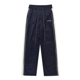 Men Sweatpants Sports Casual Pants Men's Casual Elastic Waist Solid Color Striped Trousers