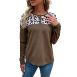 Women Knitted Sweater Autumn Long Sleeve Leopard Print Sweater