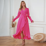 Women Date Dress V-neck Dress Formal Dress