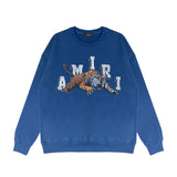 Amiri Long Sleeved Shirt Fashion Brand Crew Sweatshirts round Neck Sweater