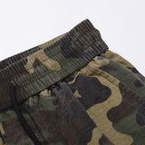 Men Sweatpants Paint Splash Slightly Flared Camouflage Workwear Trousers Multi-Pocket Wide-Leg Pants