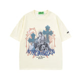 Men T Shirt Letter Graffiti Short Sleeve T-shirt