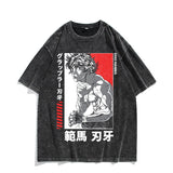 Washed Vintage Short Sleeve T-Shirt Baki Hanma