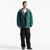 Unisex Winter Cotton Coat Winter Color Stitching Hooded Cotton-Padded Coat Loose and Warm Cotton-Padded Coat