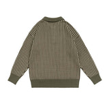 Unisex Sweater Fall Color-Blocking Gradient Striped Sweater