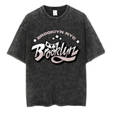 Gothic Brooklyn Tshirt Vintage Y2k T-Shirts Letter Print
