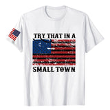 TRY THAT IN A SMALL TOWN Sleeves Printed Crew Neck Short Sleeves