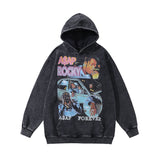 Men Hoodie Retro Anime Cartoon Hooded Sweatshirt Hiphop