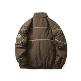 Unisex Winter Cotton Coat Winter Stand-up Collar Cotton-Padded Clothes Retro Biker's Wind Cotton Jacket