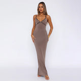 Women Dresses Summer Slim-Fit Sheath Dress Lace Lace Spaghetti-Strap Dress