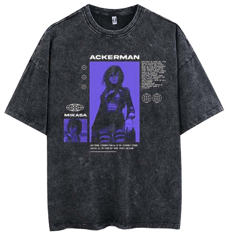 Pure cotton washed old animation printed cartoon T-shirt