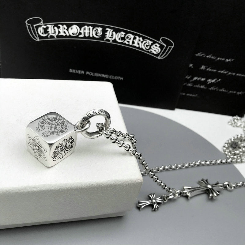 Chrome Hearts Necklace Men's and Women's Vintage Dice Cross Necklace