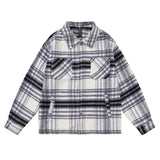 Unisex Jacket Autumn Brushed Plaid Coat