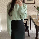 Women Knitted Cardigan Autumn and Winter Loose Casual Knitted Cardigan Jacket
