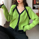 Women Knitwear Autumn V-neck Sweaters Cardigan