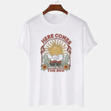 Here Comes the Sun Graphic Tees Western Women Oversized