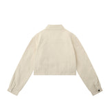 Women Jacket Loose Lapels Zipper Pocket Autumn Long Sleeve Coat