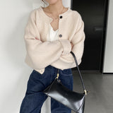 Women Cardigan Sweater Autumn Cardigan Top Knitted Cropped Coat Top 8t3108