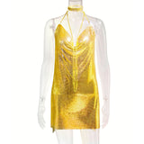 Harlem Nights Outfits Metal Sequins Dress Sexy Dress