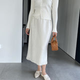 Women Knitted Skirt Autumn and Winter Knitting Skirt Straight Skirt