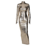 Women Dresses Winter Sexy Backless Long Sleeves Dress