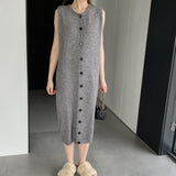 Women Knitted Two-Piece Set Knitted Cardigan Vest Skirt Two-Piece Set A3120